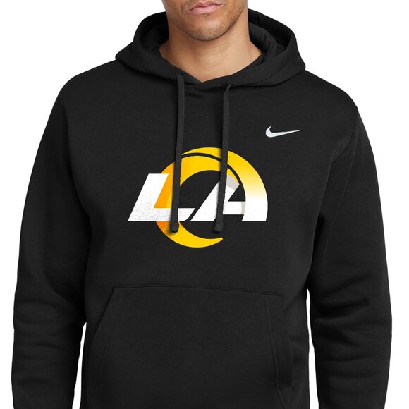 Nike Other - LA Rams Nike Club Fleece Pullover Hoodie BLACK Los Angeles Rams NFL